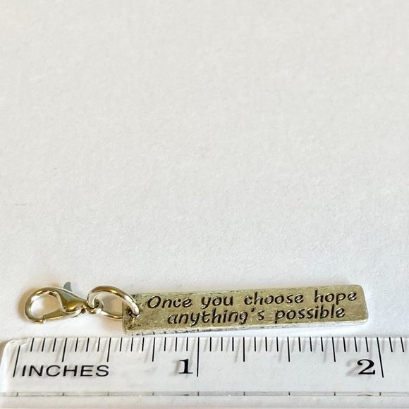 Once You Choose Hope Anything's Possible Clip Charm Zipper Pull Purse Backpack - Picture 4 of 4